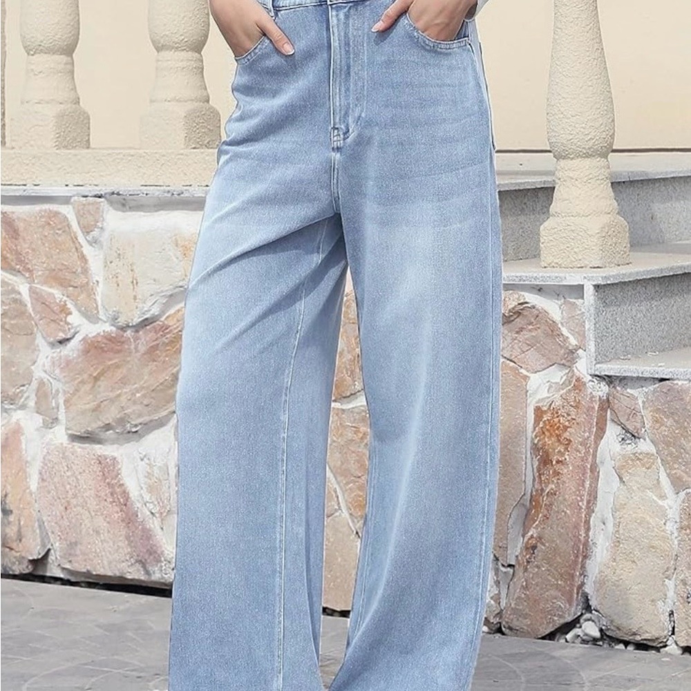 Sky Blue Women's Wide-Leg Jeans